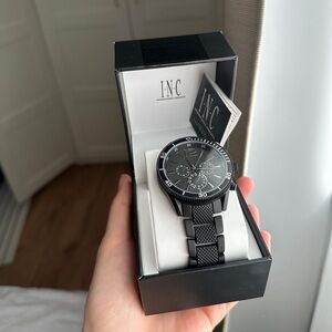 INC International Concepts Men’s Matte Black Bracelet Watch 48mm